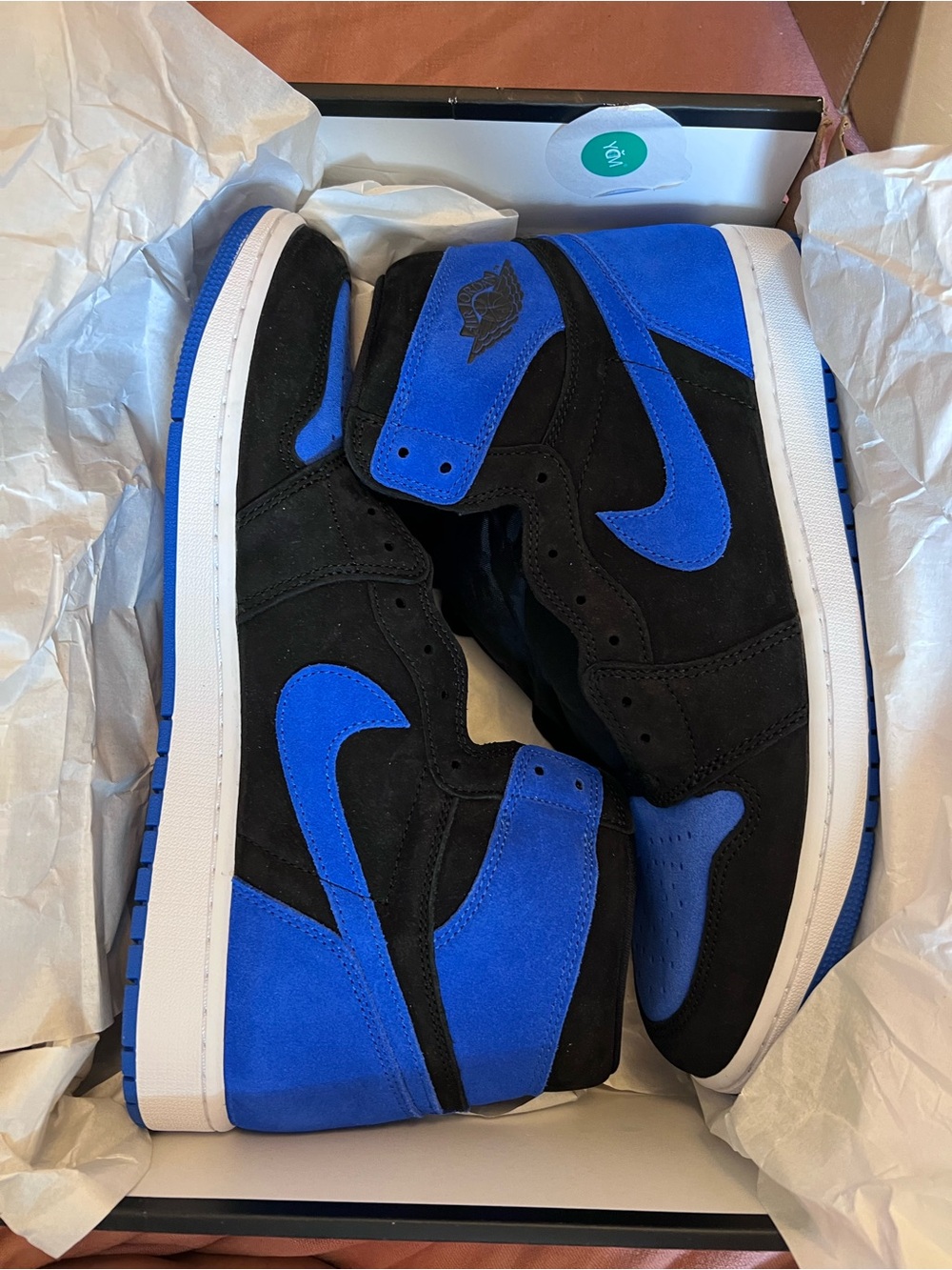 Jordan High-Top Sneakers in Black & Royal Blue